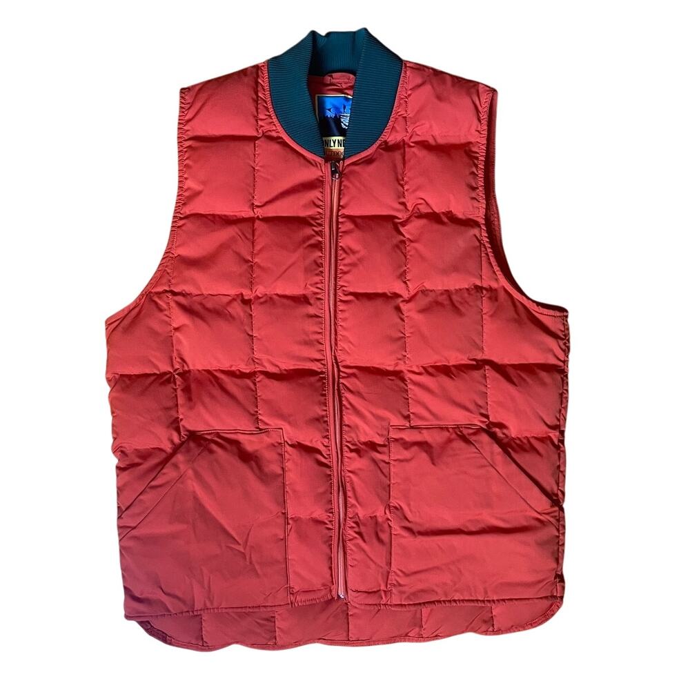 ONLY NY Outdoor Goods Safety Orange Mens Size XL Puffer Vest Insulated Outerwear